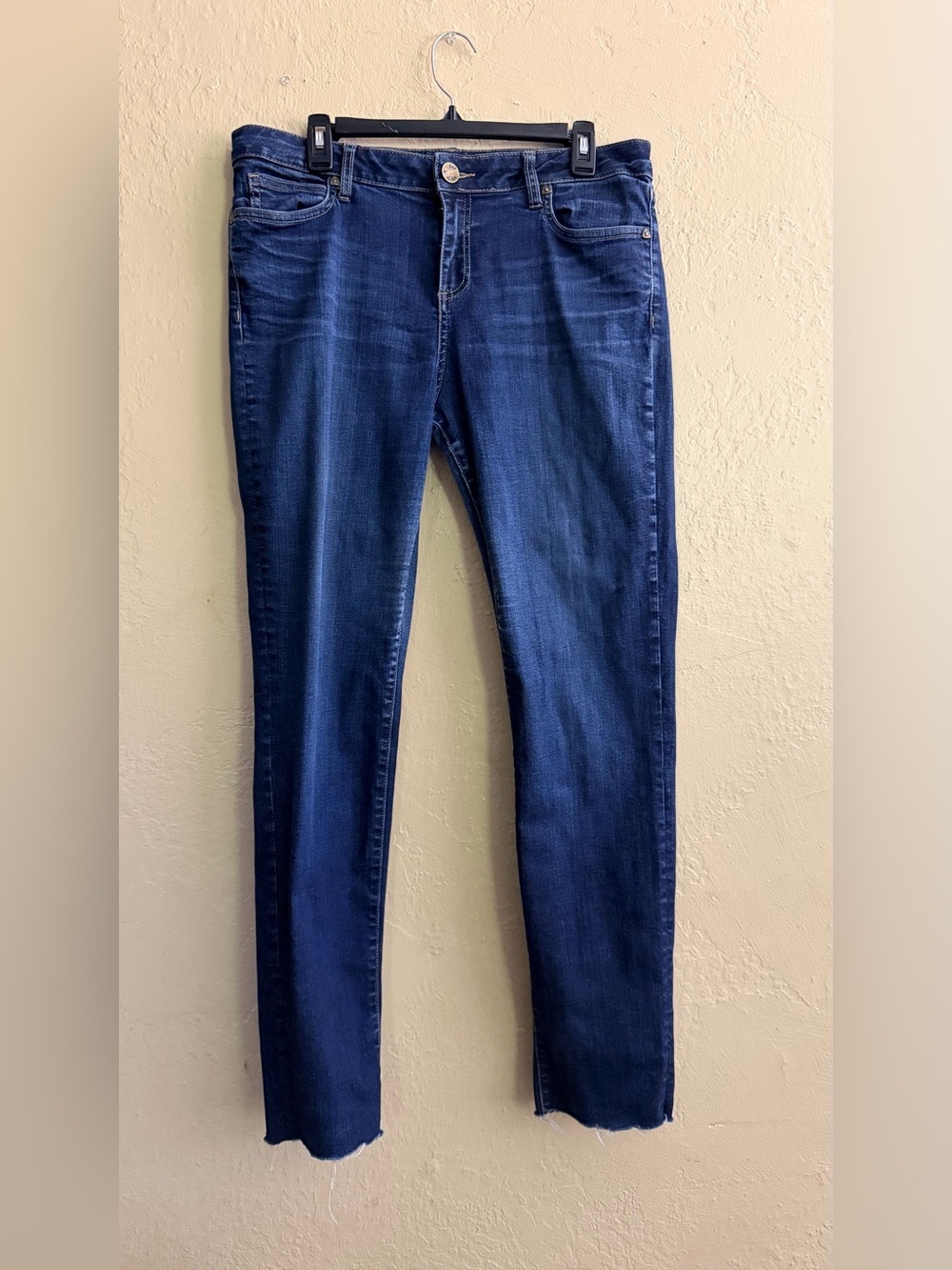 Kut from the Kloth Indigo Skinny Jeans Raw Hem